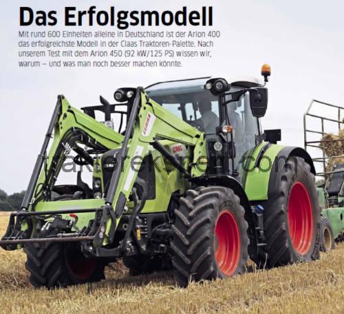 Claas Arion 450 anmeldelser og tekniske specifikationer